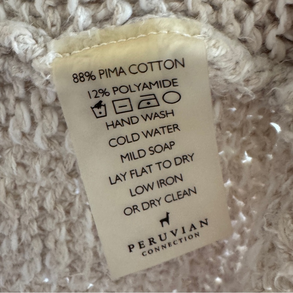 Peruvian Connection Open-Front Elbow Sleeve Pima … - image 6